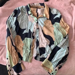 zara printed button down